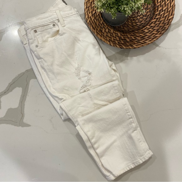 J.Crew Point Sur High rise slim boy White denim jeans - Picture 5 of 13